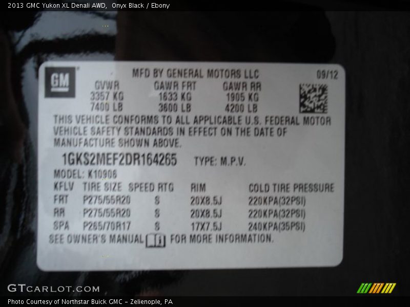 Onyx Black / Ebony 2013 GMC Yukon XL Denali AWD