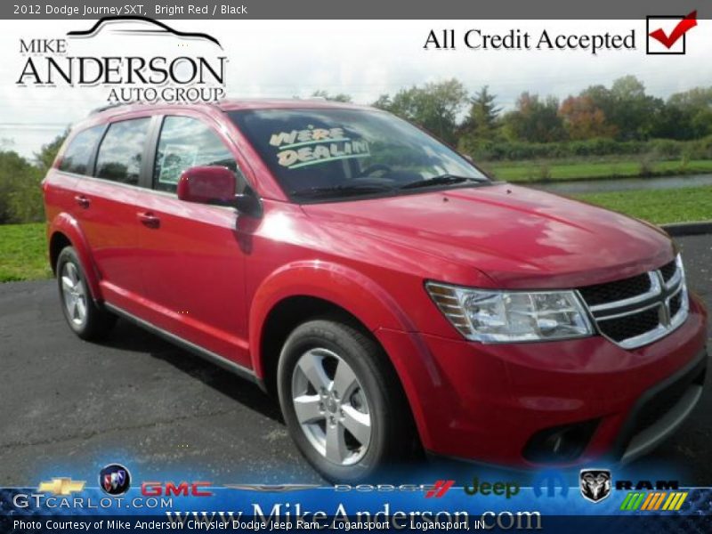 Bright Red / Black 2012 Dodge Journey SXT