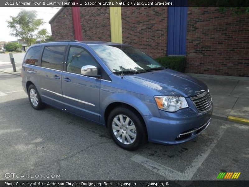 Sapphire Crystal Metallic / Black/Light Graystone 2012 Chrysler Town & Country Touring - L