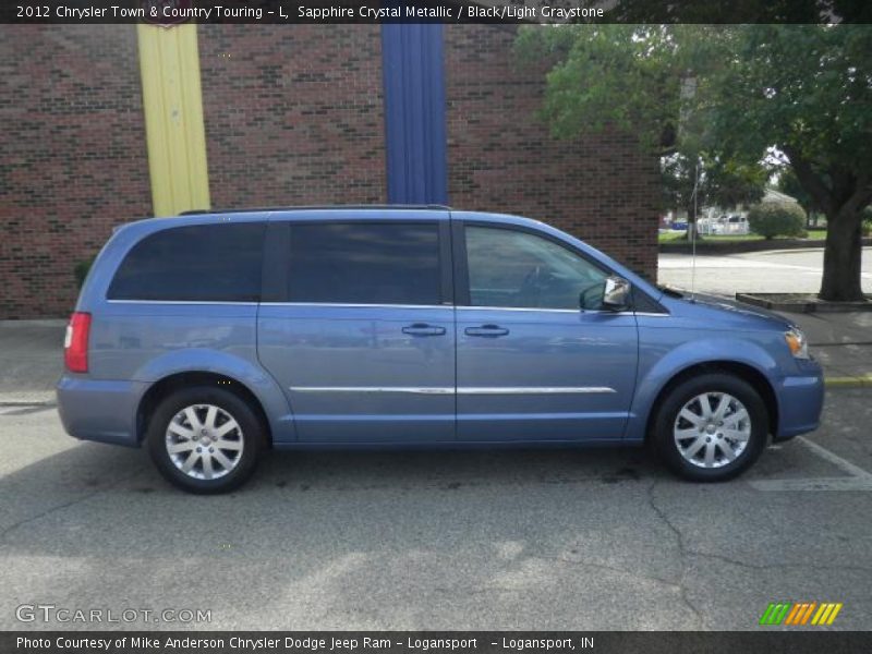 Sapphire Crystal Metallic / Black/Light Graystone 2012 Chrysler Town & Country Touring - L