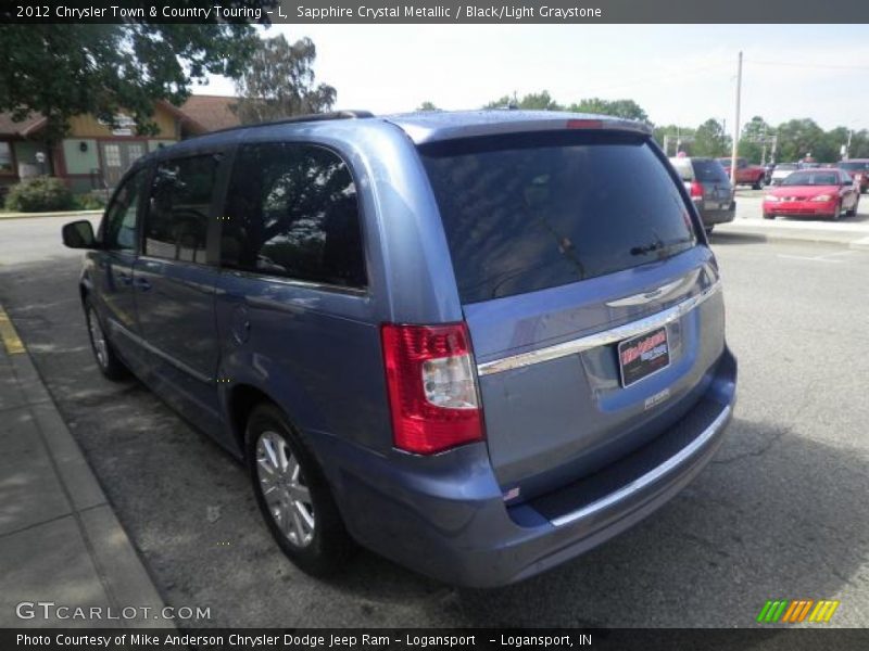 Sapphire Crystal Metallic / Black/Light Graystone 2012 Chrysler Town & Country Touring - L
