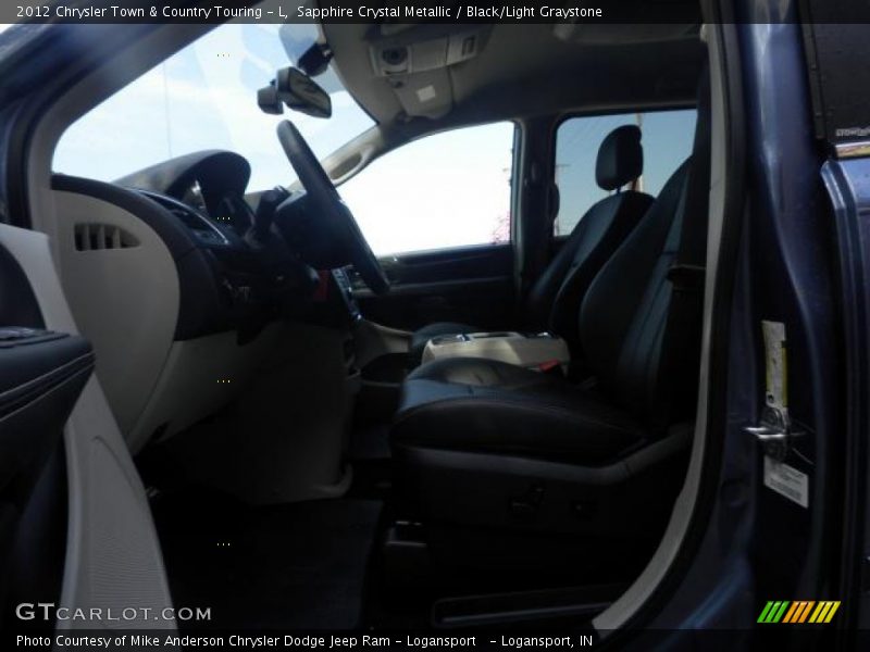 Sapphire Crystal Metallic / Black/Light Graystone 2012 Chrysler Town & Country Touring - L