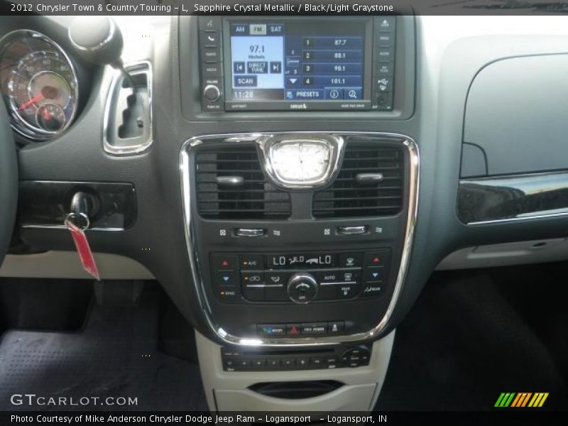 Sapphire Crystal Metallic / Black/Light Graystone 2012 Chrysler Town & Country Touring - L