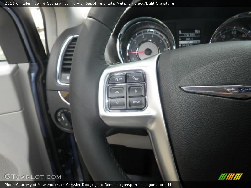 Sapphire Crystal Metallic / Black/Light Graystone 2012 Chrysler Town & Country Touring - L