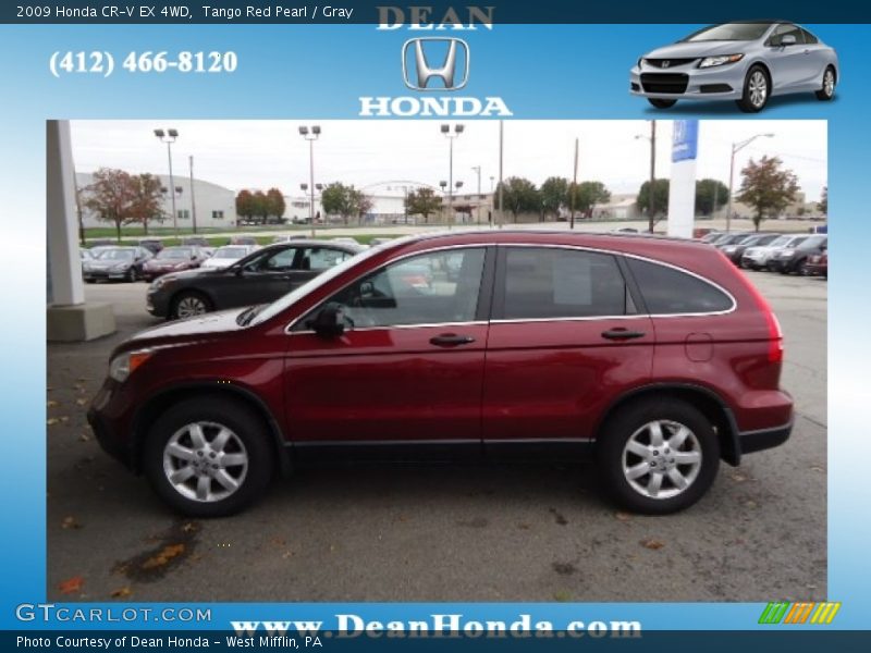 Tango Red Pearl / Gray 2009 Honda CR-V EX 4WD