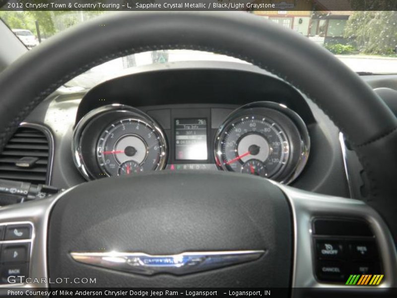 Sapphire Crystal Metallic / Black/Light Graystone 2012 Chrysler Town & Country Touring - L