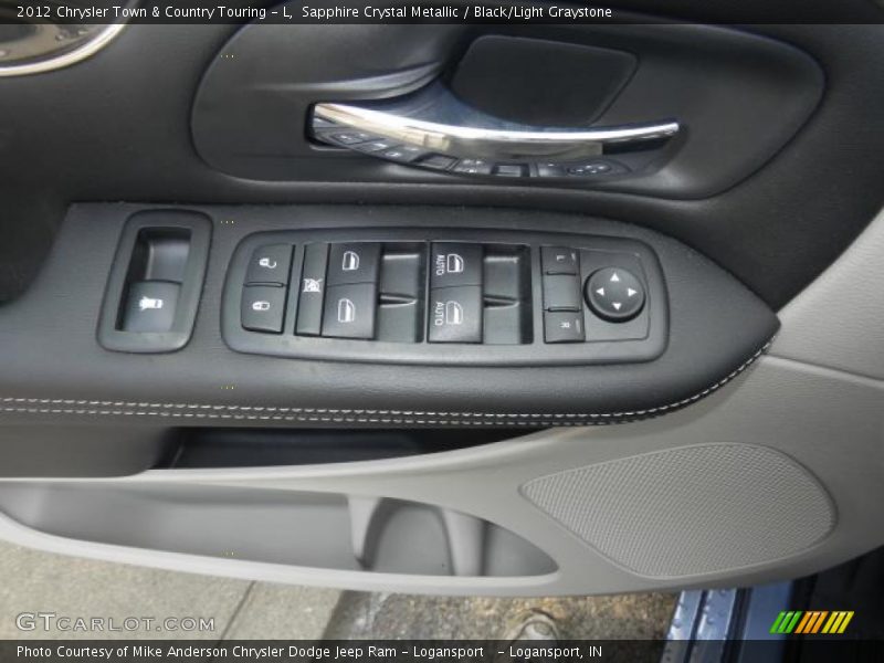 Sapphire Crystal Metallic / Black/Light Graystone 2012 Chrysler Town & Country Touring - L