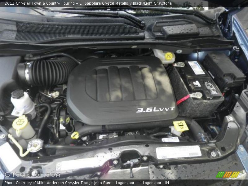 Sapphire Crystal Metallic / Black/Light Graystone 2012 Chrysler Town & Country Touring - L