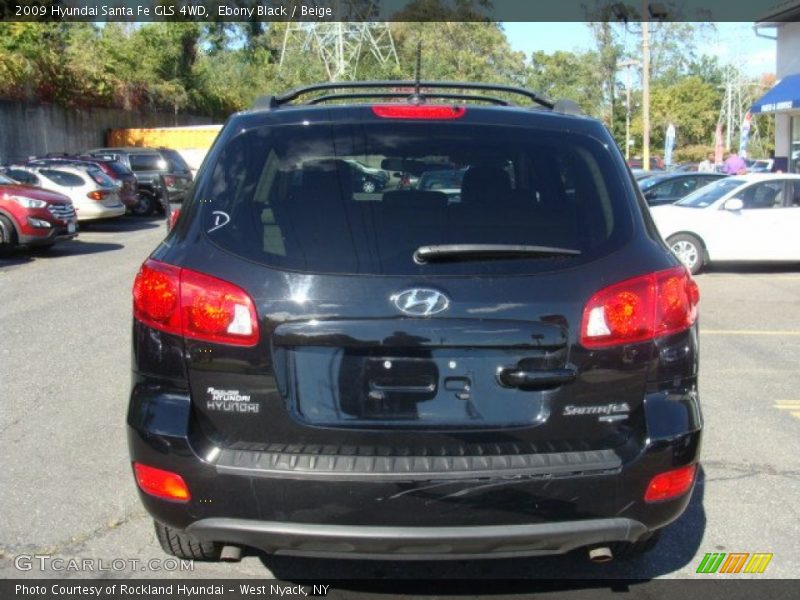 Ebony Black / Beige 2009 Hyundai Santa Fe GLS 4WD