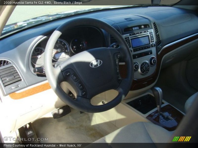 Ebony Black / Beige 2009 Hyundai Santa Fe GLS 4WD