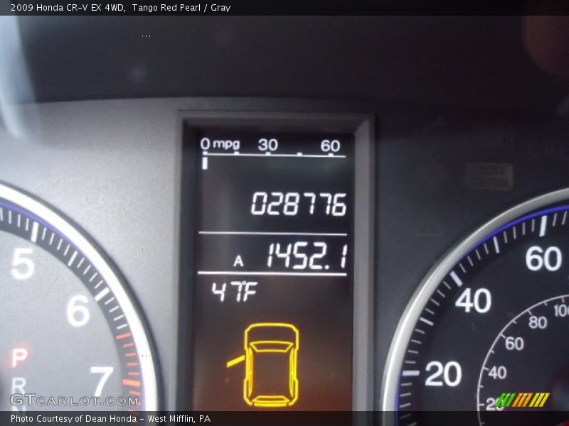 Tango Red Pearl / Gray 2009 Honda CR-V EX 4WD
