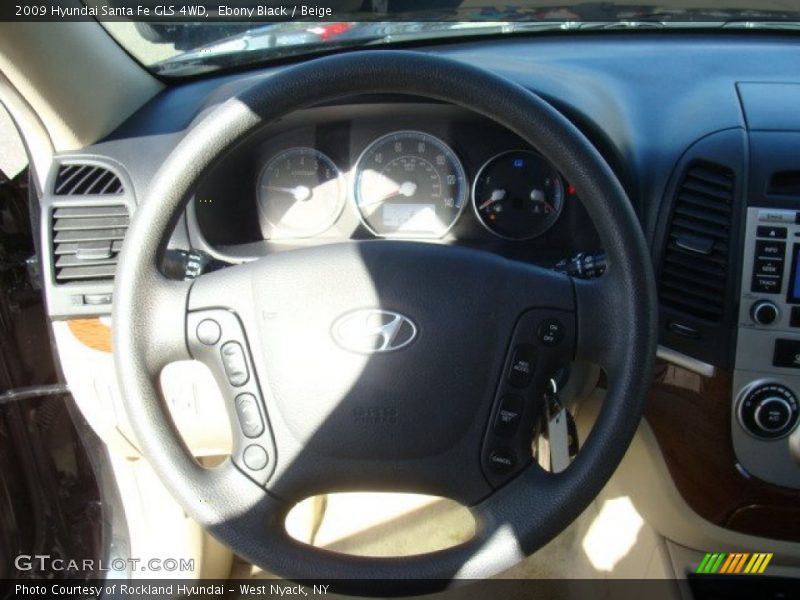 Ebony Black / Beige 2009 Hyundai Santa Fe GLS 4WD