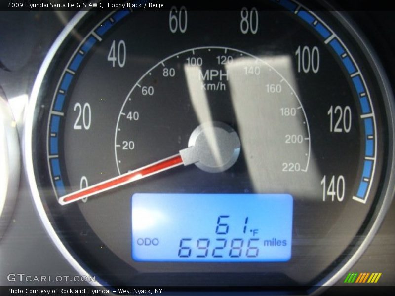 Ebony Black / Beige 2009 Hyundai Santa Fe GLS 4WD