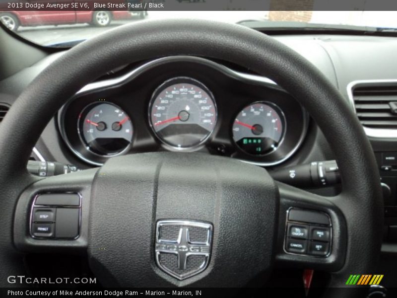 Blue Streak Pearl / Black 2013 Dodge Avenger SE V6