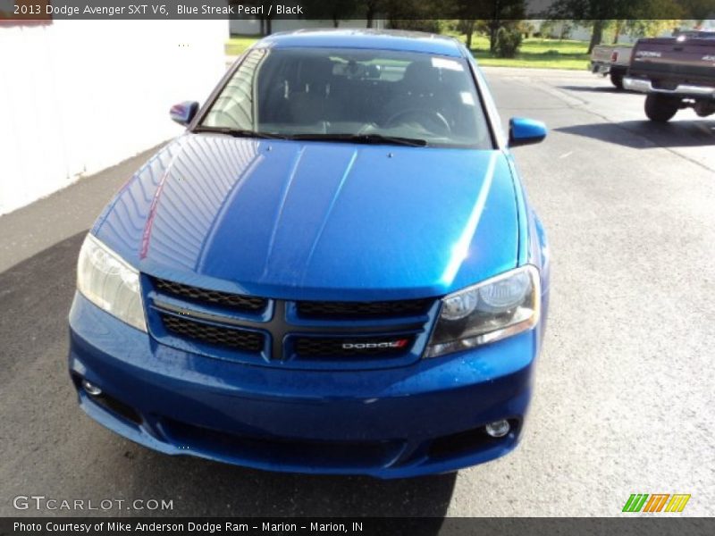 Blue Streak Pearl / Black 2013 Dodge Avenger SXT V6