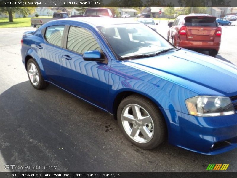 Blue Streak Pearl / Black 2013 Dodge Avenger SXT V6