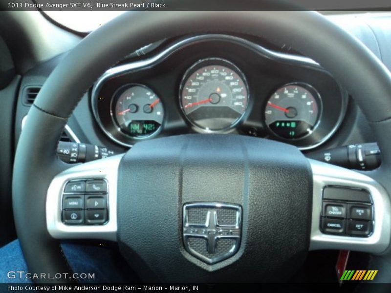 Blue Streak Pearl / Black 2013 Dodge Avenger SXT V6
