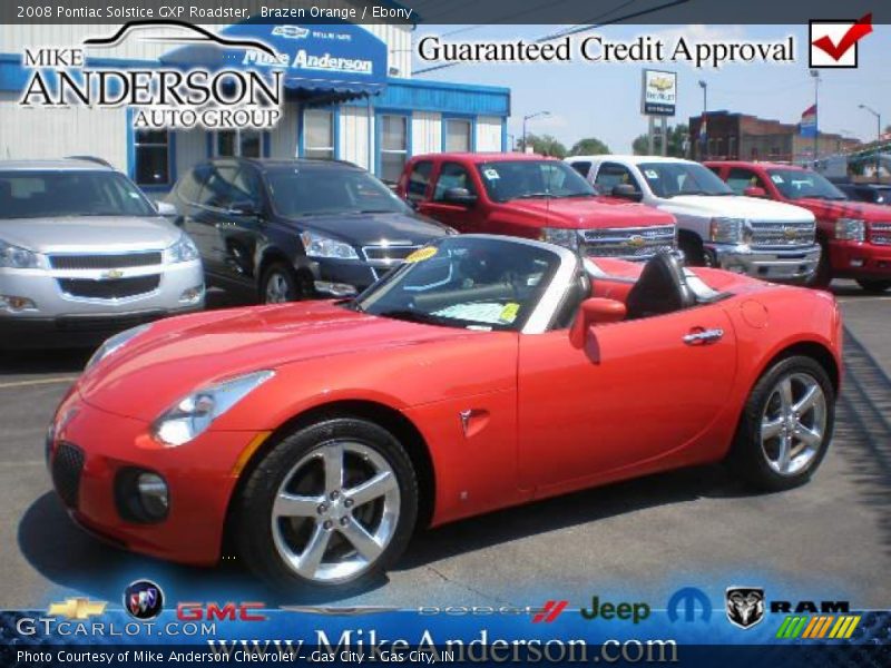 Brazen Orange / Ebony 2008 Pontiac Solstice GXP Roadster
