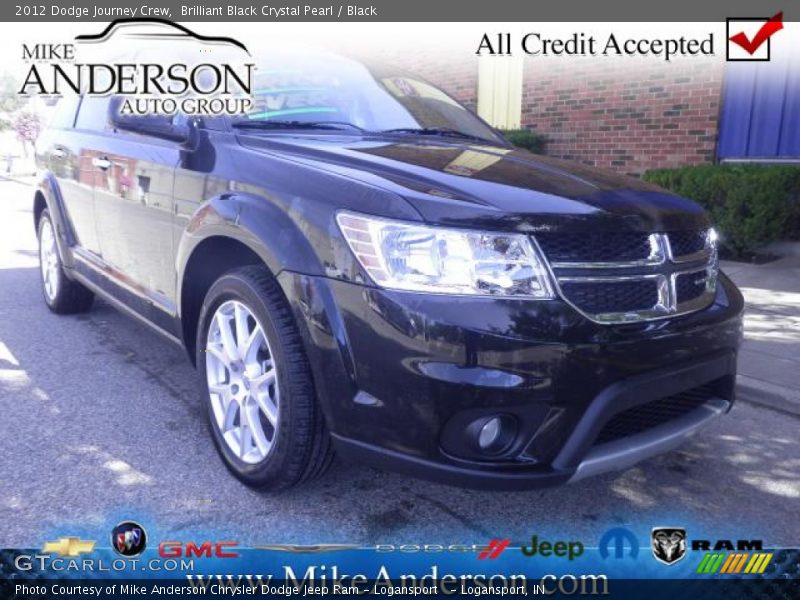 Brilliant Black Crystal Pearl / Black 2012 Dodge Journey Crew