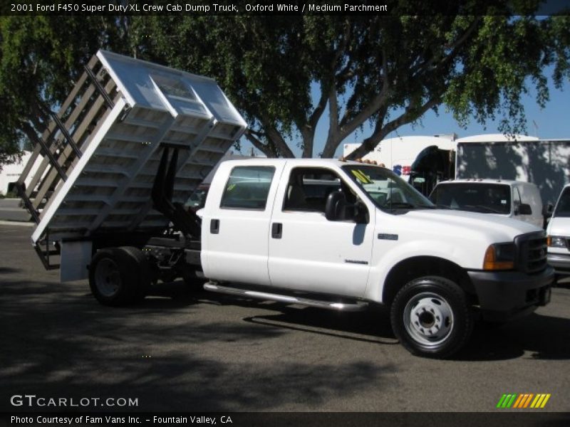  2001 F450 Super Duty XL Crew Cab Dump Truck Oxford White