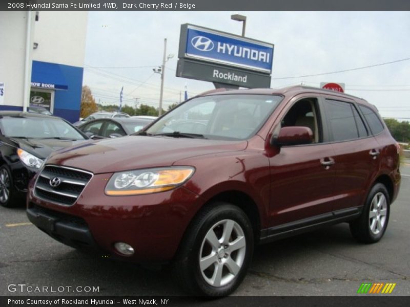 Dark Cherry Red / Beige 2008 Hyundai Santa Fe Limited 4WD