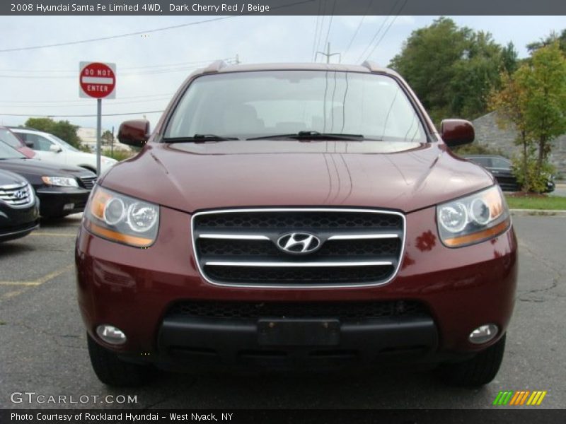 Dark Cherry Red / Beige 2008 Hyundai Santa Fe Limited 4WD