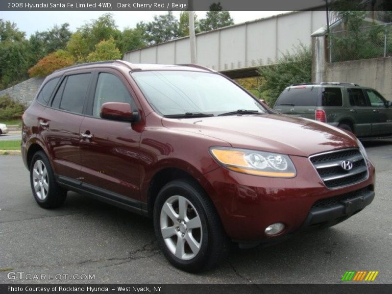 Dark Cherry Red / Beige 2008 Hyundai Santa Fe Limited 4WD