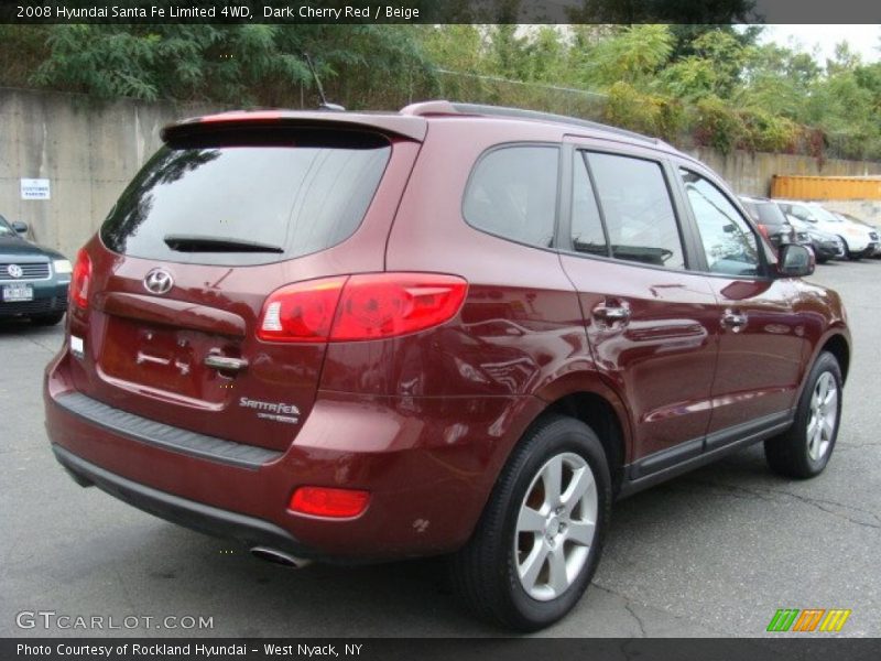 Dark Cherry Red / Beige 2008 Hyundai Santa Fe Limited 4WD