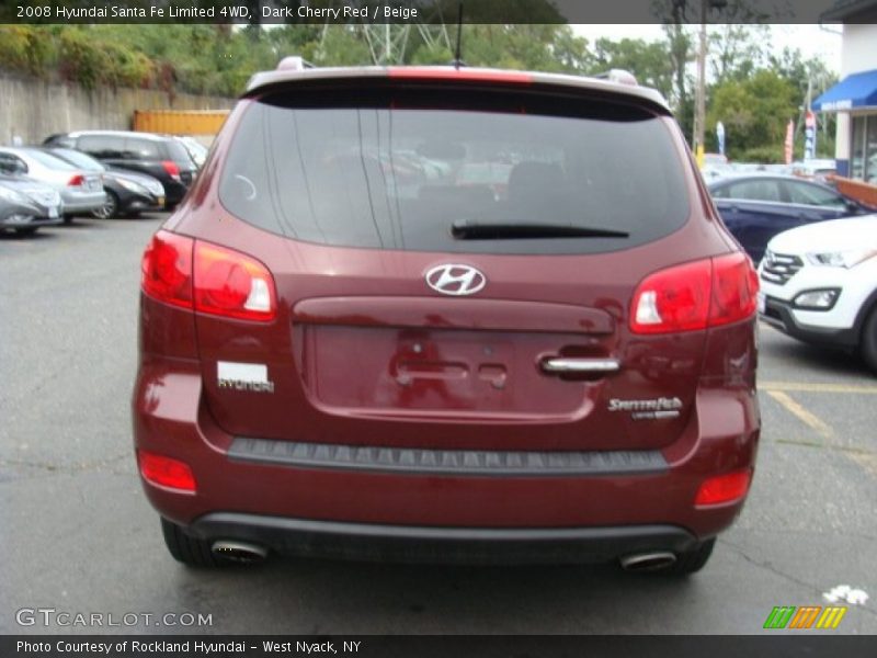 Dark Cherry Red / Beige 2008 Hyundai Santa Fe Limited 4WD