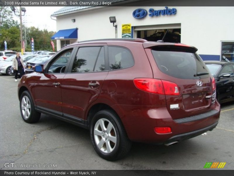 Dark Cherry Red / Beige 2008 Hyundai Santa Fe Limited 4WD
