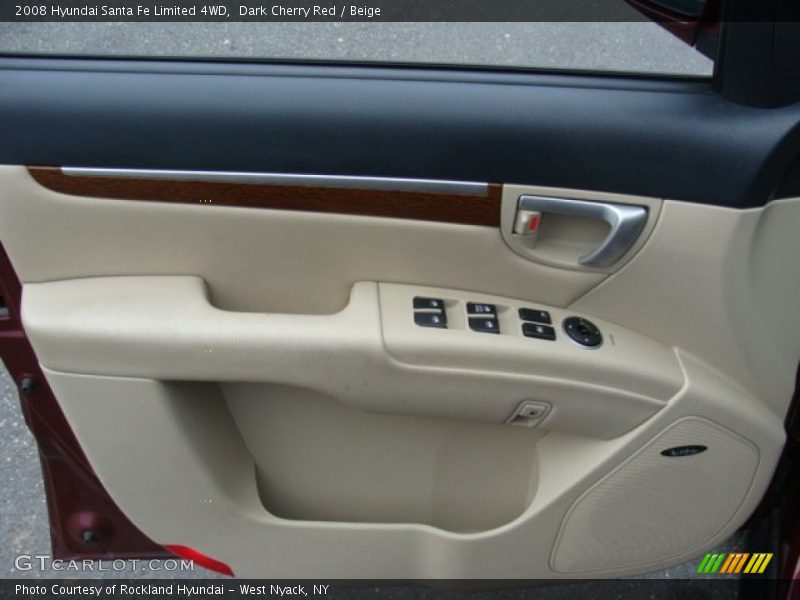 Dark Cherry Red / Beige 2008 Hyundai Santa Fe Limited 4WD