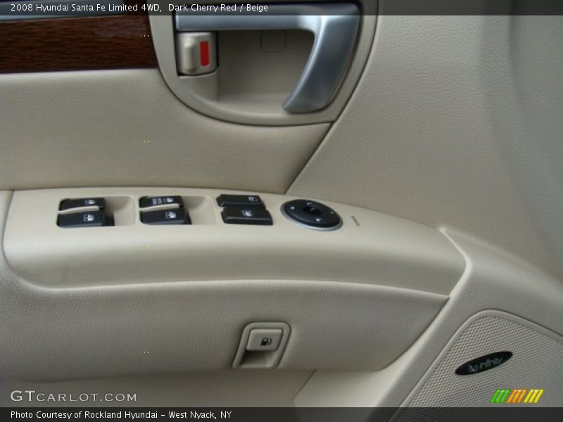 Dark Cherry Red / Beige 2008 Hyundai Santa Fe Limited 4WD