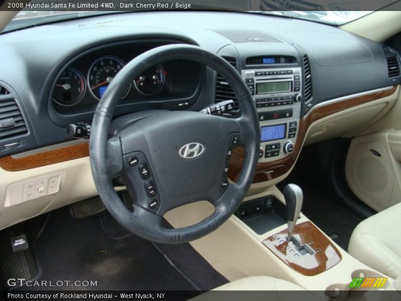 Dark Cherry Red / Beige 2008 Hyundai Santa Fe Limited 4WD