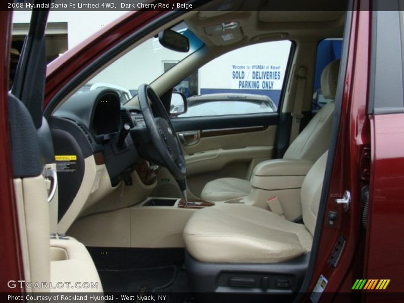 Dark Cherry Red / Beige 2008 Hyundai Santa Fe Limited 4WD