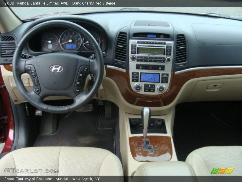 Dark Cherry Red / Beige 2008 Hyundai Santa Fe Limited 4WD