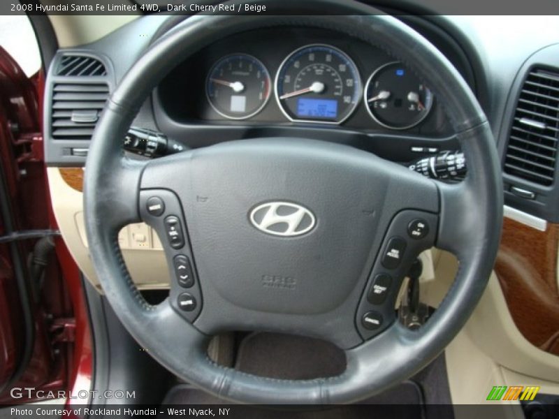 Dark Cherry Red / Beige 2008 Hyundai Santa Fe Limited 4WD