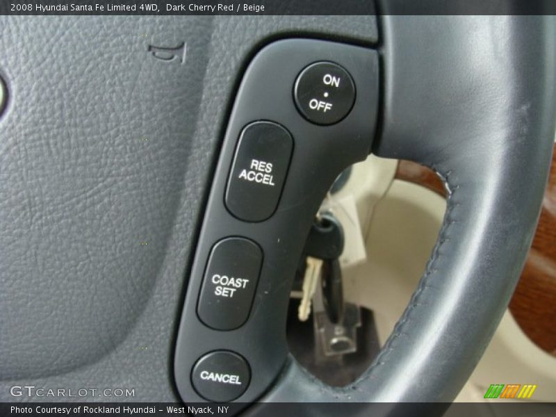 Dark Cherry Red / Beige 2008 Hyundai Santa Fe Limited 4WD