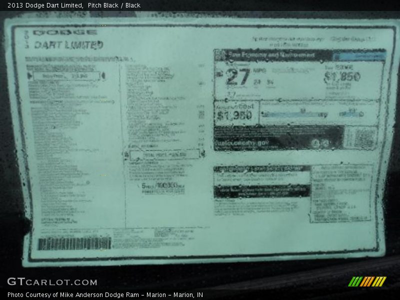 Pitch Black / Black 2013 Dodge Dart Limited