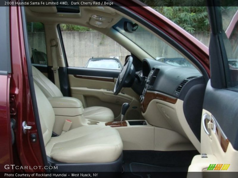 Dark Cherry Red / Beige 2008 Hyundai Santa Fe Limited 4WD