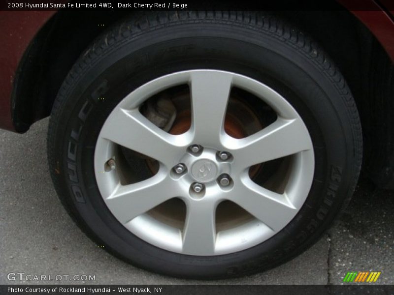 Dark Cherry Red / Beige 2008 Hyundai Santa Fe Limited 4WD