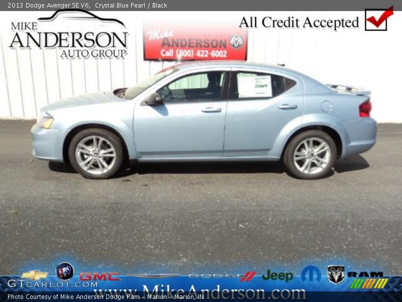 Crystal Blue Pearl / Black 2013 Dodge Avenger SE V6