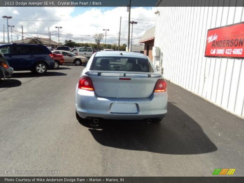 Crystal Blue Pearl / Black 2013 Dodge Avenger SE V6