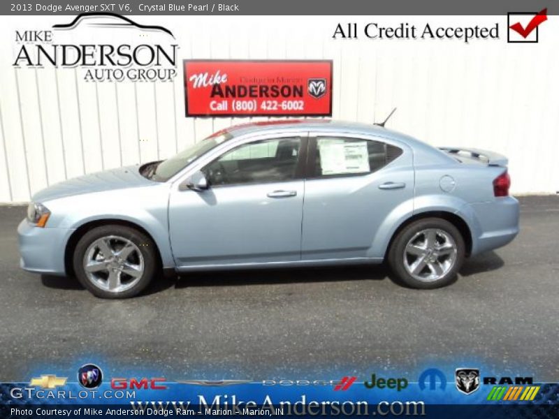 Crystal Blue Pearl / Black 2013 Dodge Avenger SXT V6