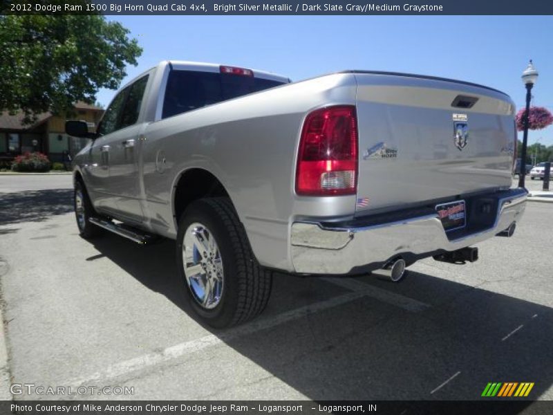 Bright Silver Metallic / Dark Slate Gray/Medium Graystone 2012 Dodge Ram 1500 Big Horn Quad Cab 4x4