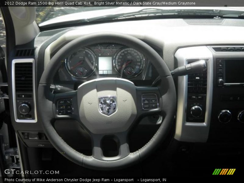 Bright Silver Metallic / Dark Slate Gray/Medium Graystone 2012 Dodge Ram 1500 Big Horn Quad Cab 4x4