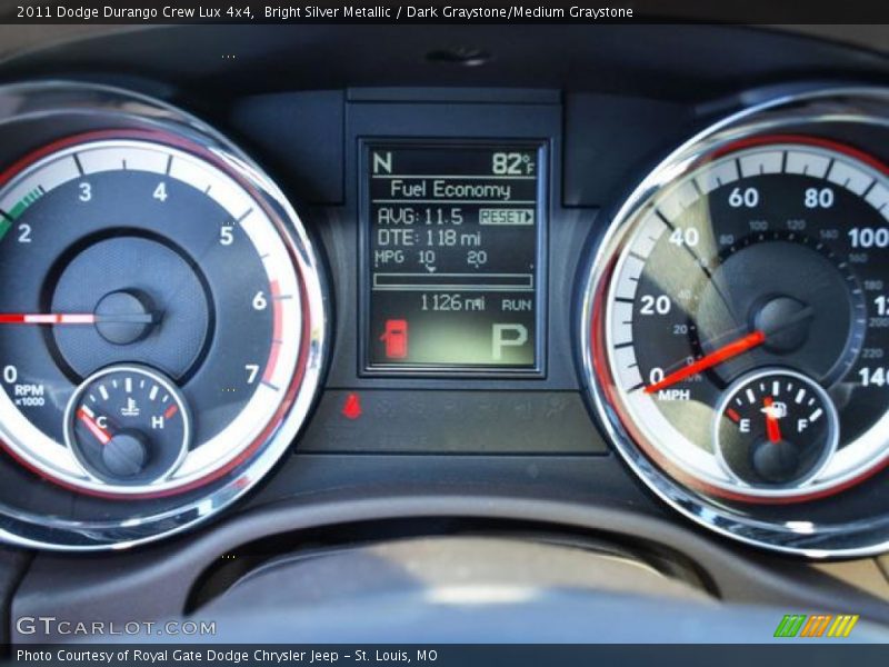 Bright Silver Metallic / Dark Graystone/Medium Graystone 2011 Dodge Durango Crew Lux 4x4