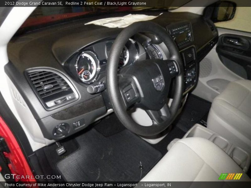 Redline 2 Pearl Coat / Black/Light Graystone 2012 Dodge Grand Caravan SE