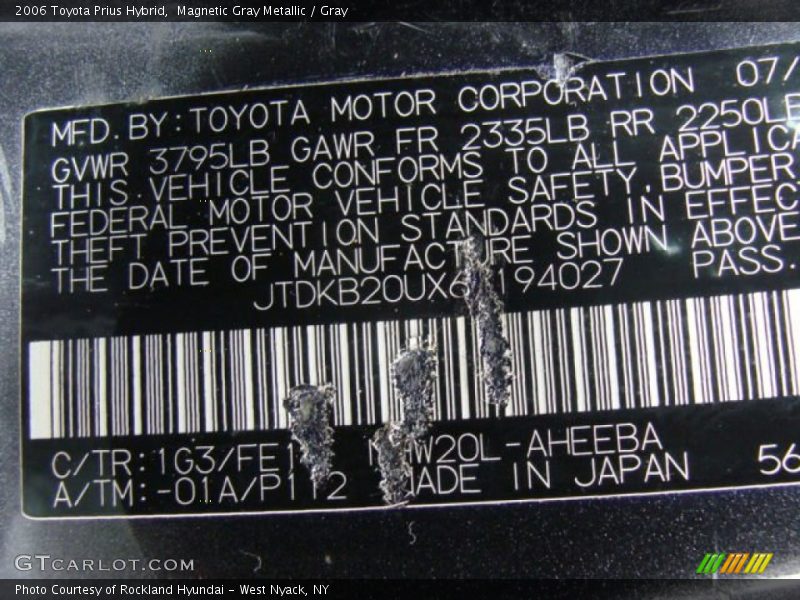 Magnetic Gray Metallic / Gray 2006 Toyota Prius Hybrid