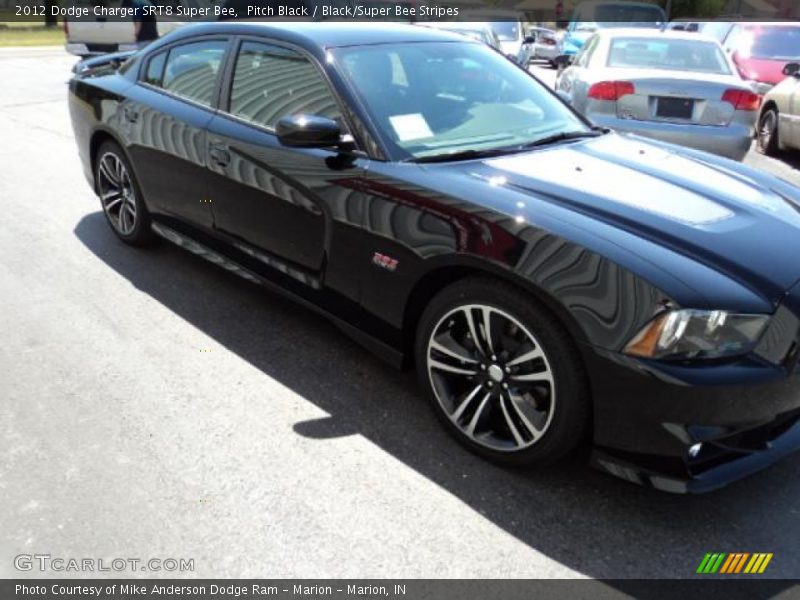 Pitch Black / Black/Super Bee Stripes 2012 Dodge Charger SRT8 Super Bee