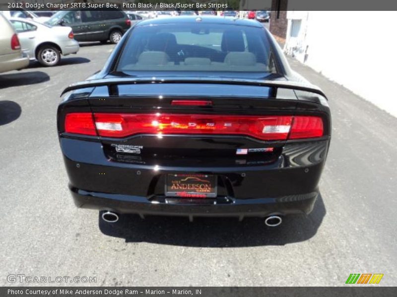 Pitch Black / Black/Super Bee Stripes 2012 Dodge Charger SRT8 Super Bee